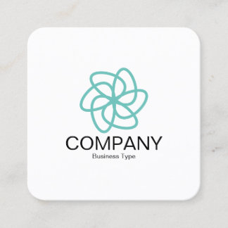 Geometric Flower 04 - White Square Business Card