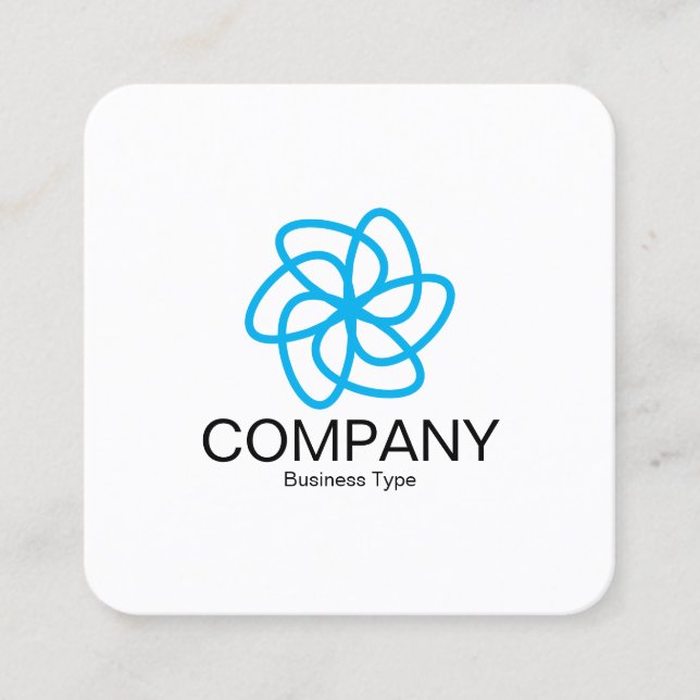 Geometric Flower 04 - White Square Business Card (Front)