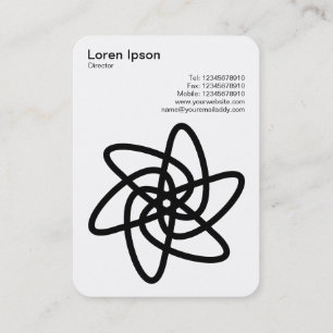 Geometric Flower 05 - Black on White Business Card