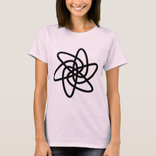 Geometric Flower 05 - Black T-Shirt