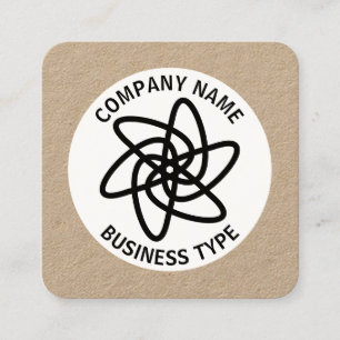 Geometric Flower 05 - kraft Square Business Card