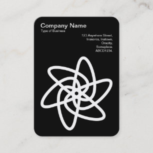 Geometric Flower 05 - White on Black Business Card