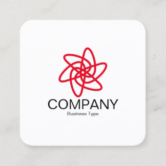 Geometric Flower 05 - White Square Business Card