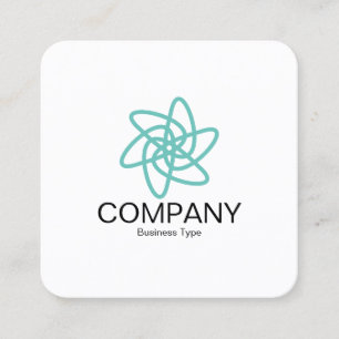 Geometric Flower 05 - White Square Business Card