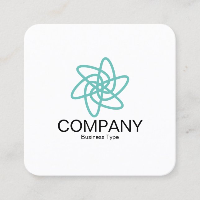 Geometric Flower 05 - White Square Business Card (Front)