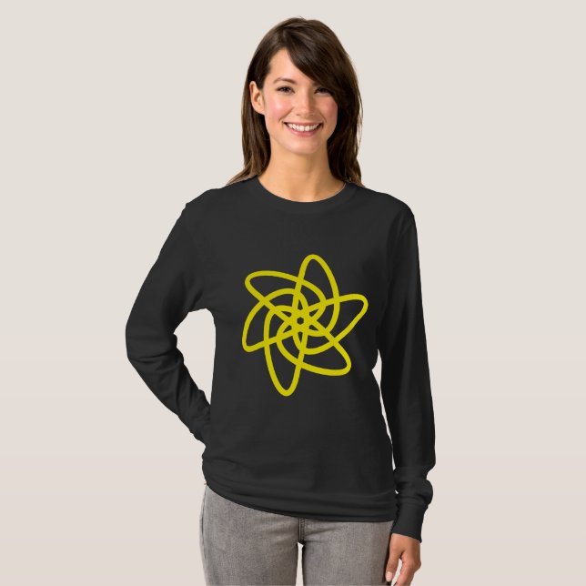 Geometric Flower 05 - Yellow T-Shirt (Front Full)