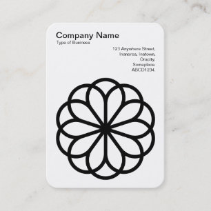 Geometric Flower 06 - Black on White Business Card