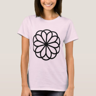 Geometric Flower 06 - Black T-Shirt