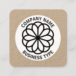 Geometric Flower 06 - kraft Square Business Card