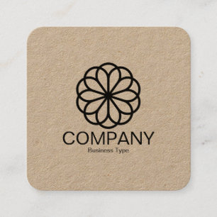 Geometric Flower 06 - Kraft Square Business Card