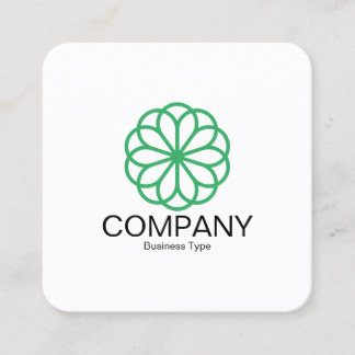 Geometric Flower 06 - White Square Business Card