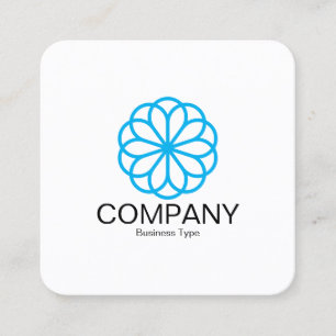 Geometric Flower 06 - White Square Business Card
