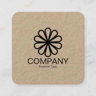 Geometric Flower 07 - Kraft Square Business Card