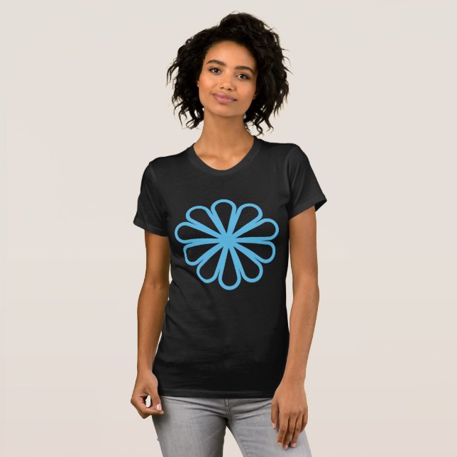 Geometric Flower 07 - Sky Blue T-Shirt (Front Full)