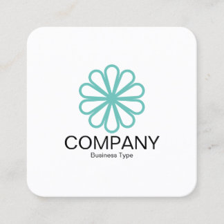 Geometric Flower 07 - White Square Business Card