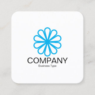 Geometric Flower 07 - White Square Business Card