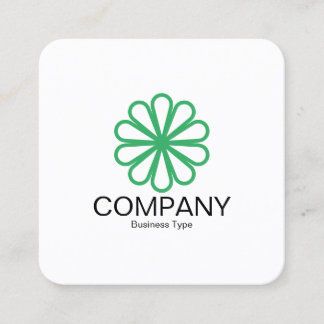 Geometric Flower 07 - White Square Business Card