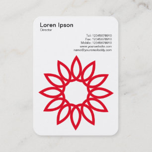 Geometric Flower - Black on White Business Card