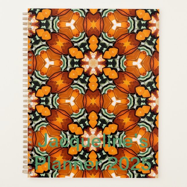 Geometric Flower, Geometric, Whimsical Mandala,    Planner (Front)