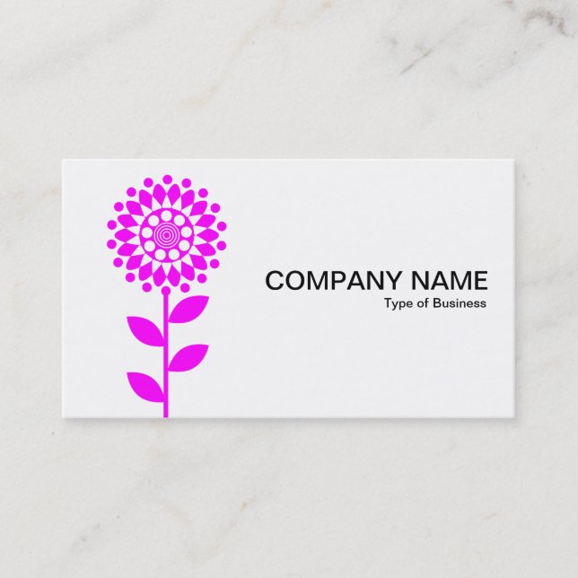 Geometric Flower - Magenta on White Business Card (Front)