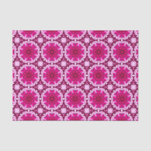 Geometric Flower Pattern in Burgundy & Magenta Tissue Paper