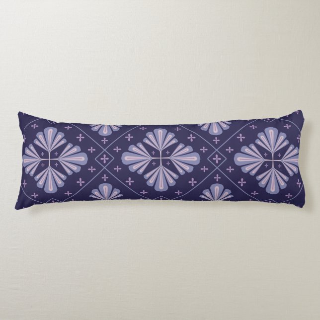Geometric Flower Petals Abstract Repeat Pattern Body Cushion (Front)