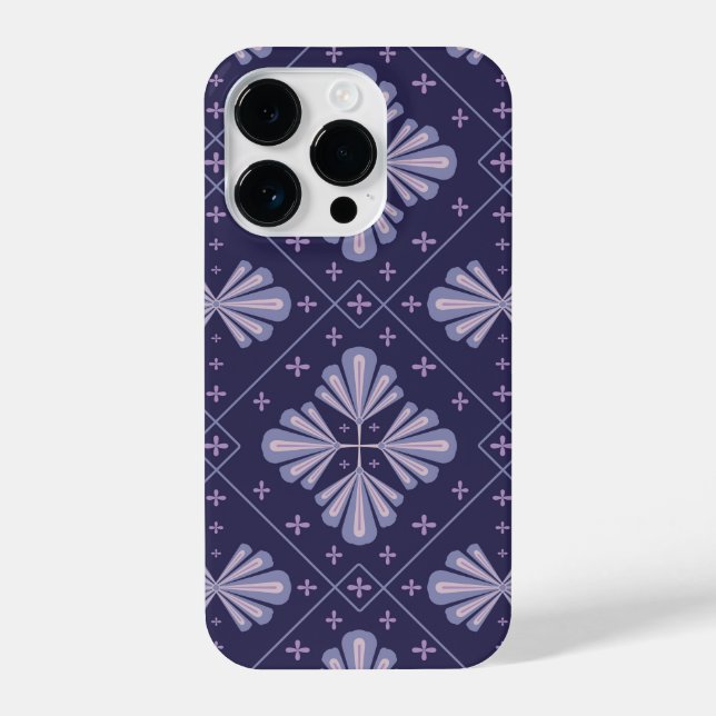 Geometric Flower Petals Abstract Repeat Pattern iPhone Case (Back)