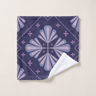 Geometric Flower Petals Abstract Repeat Pattern Wash Cloth