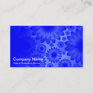 Geometric Flowers - Blue Business Card