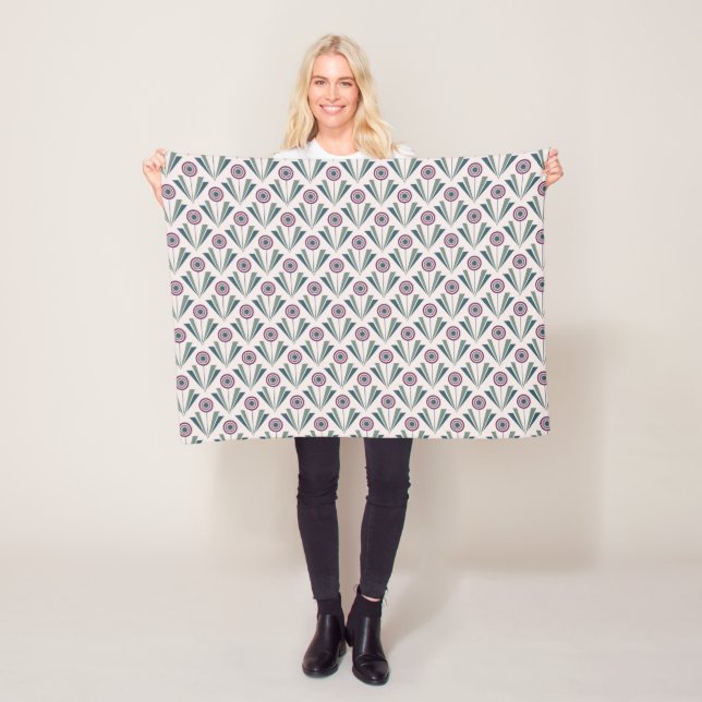 Geometric Flowers Fleece Blanket (In Situ)
