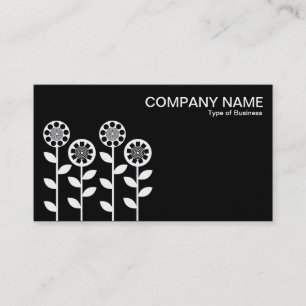 Geometric Flowers - (Gold) on Black Business Card
