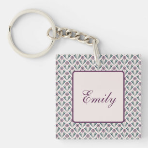 Geometric Flowers Key Ring