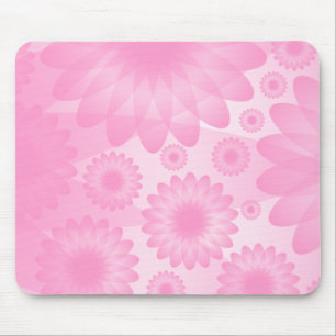 Geometric Flowers - Pink Mouse Pad
