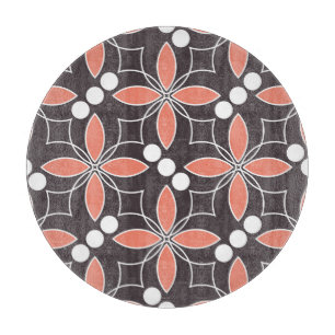 Geometric flowers, vintage artistic pattern. cutting board