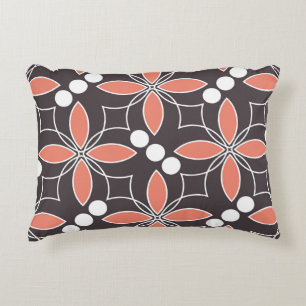 Geometric flowers, vintage artistic pattern. decorative cushion