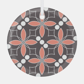 Geometric flowers, vintage artistic pattern. glass tree decoration