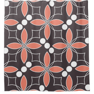 Geometric flowers, vintage artistic pattern. shower curtain