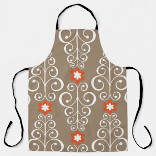 Geometric Flowers: Vintage Seamless Design Apron