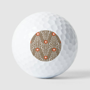 Geometric Flowers: Vintage Seamless Design Golf Balls