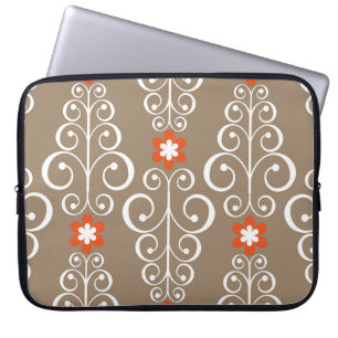 Geometric Flowers: Vintage Seamless Design Laptop Sleeve