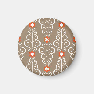 Geometric Flowers: Vintage Seamless Design Magnet