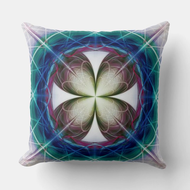 Geometric flowery pattern cushion (Front)