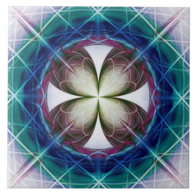 Geometric flowery pattern tile (Front)