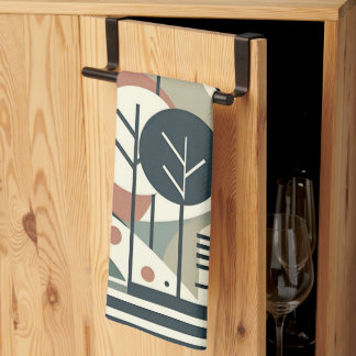 Geometric Forest Tea Towel