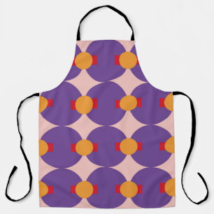 Geometric form retro pattern design vintage abstra apron