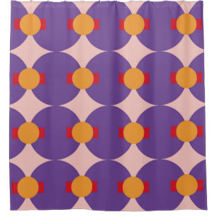 Geometric form retro pattern design vintage abstra shower curtain