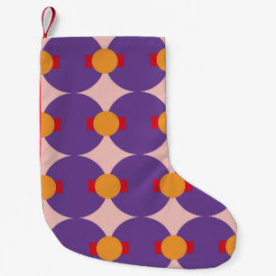 Geometric form retro pattern design vintage abstra small christmas stocking