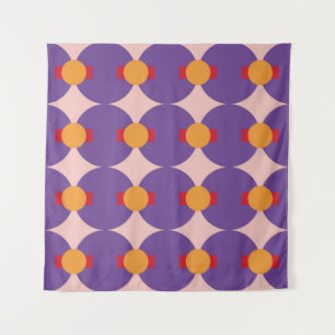 Geometric form retro pattern design vintage abstra tapestry