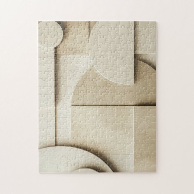 Geometric forms in 3D with text space Jigsaw Puzzle (Vertical)