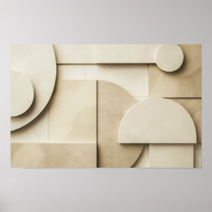 Geometric forms in 3D with text space Poster